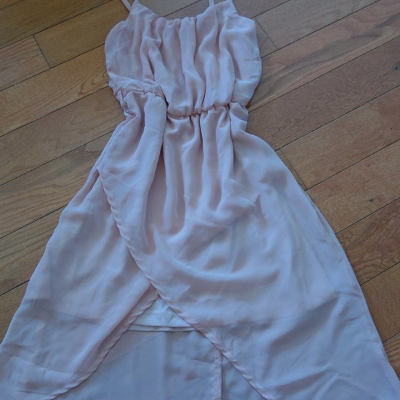 Pink Flowy Summer Layered Shear Overlay Princess Cinderella Dress Size Small - Picture 3 of 16